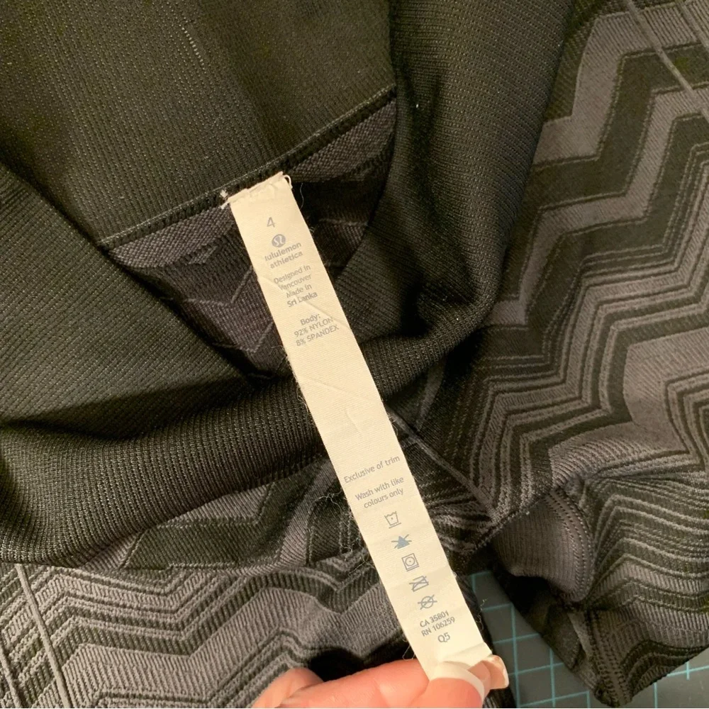 Lululemon Ebb to Street Pant Legging Heathered Deep Coal Size 4 Chevron Zig Zag